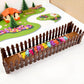 1Pc 35 Inches Brown Mini Fairy Garden Fence, Micro Landscape Miniature Ornaments for Dollhouse, Crafts, Diorama Project, Plant Pot DIY