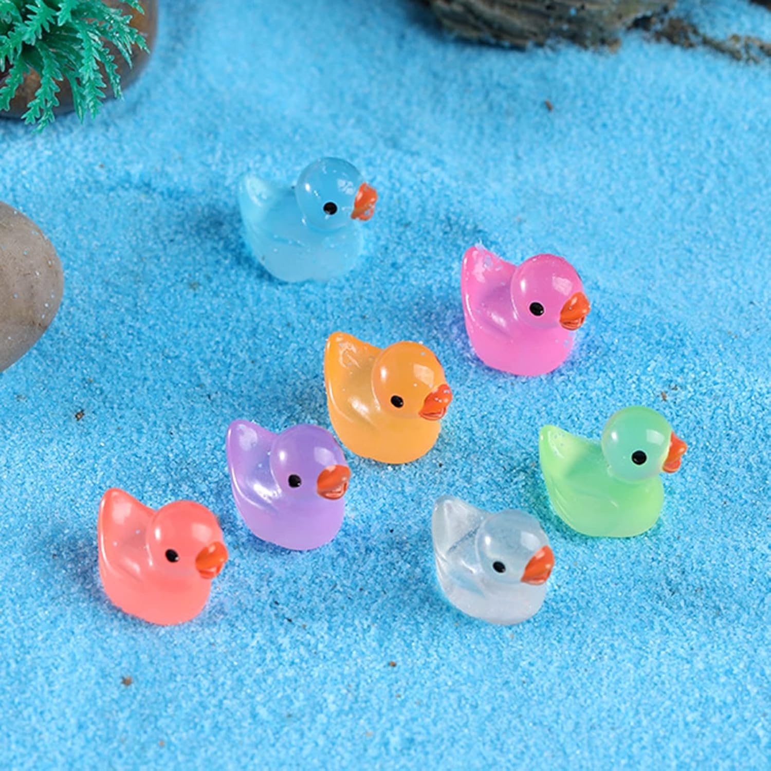 PurYupearl 10Pcs Miniature Animal Figures, Miniature Duck Tiny Animal Figurine Mini Ornament Kits for Present for Home Decoration?Dollhouse