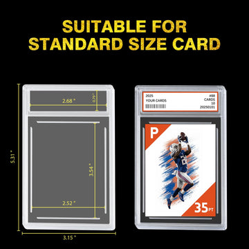 12ct Graded Card Slab - Card Case Holder for TCG, UV Resistant Acrylic Hard Sleeves with Label Position, for Standard Baseball Sport Game Collector