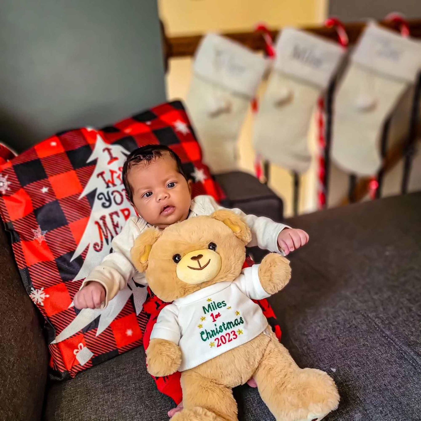 DIBSIES Personalized Baby's 1st Christmas Teddy Bear - 12"