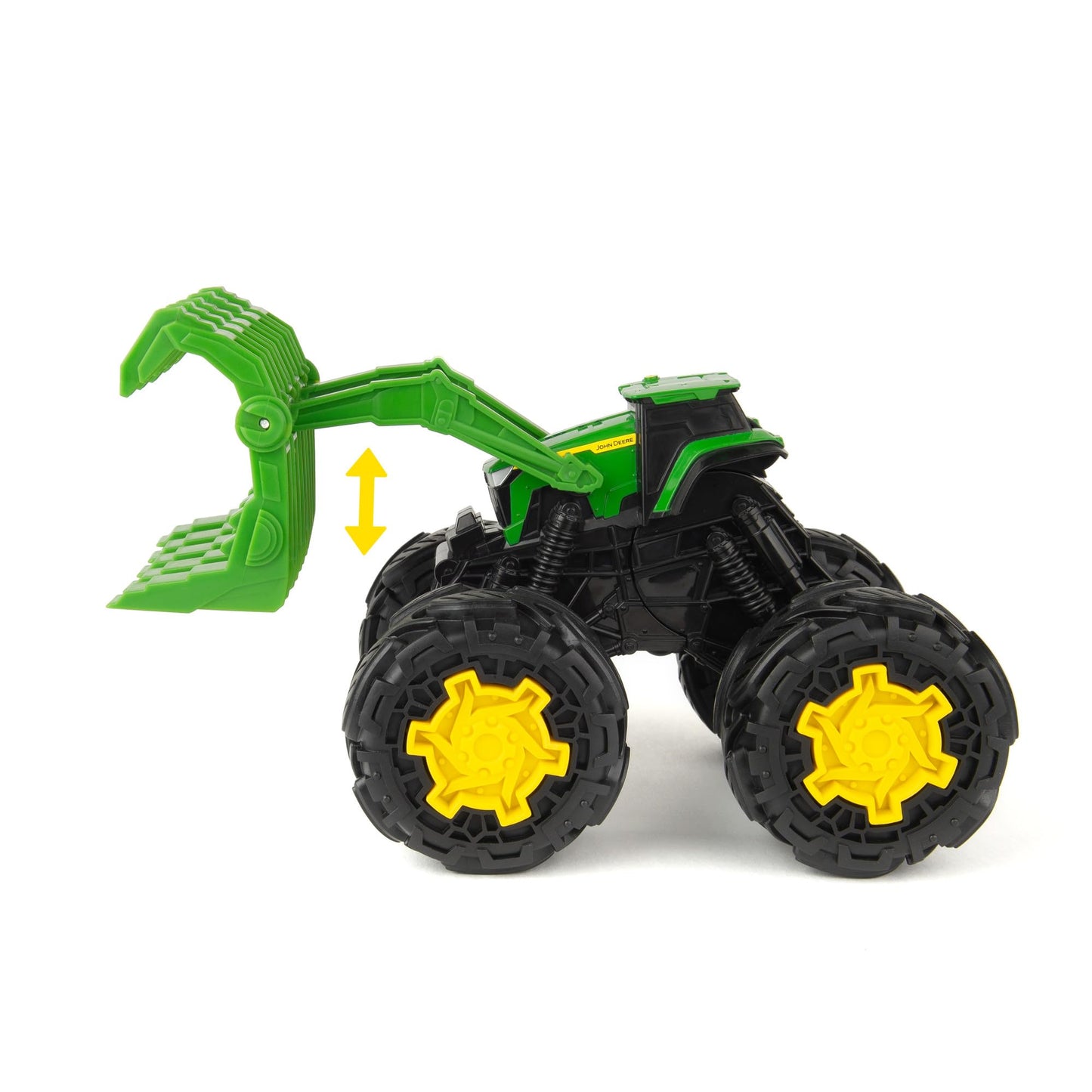 John Deere Monster Treads Rev Up Tractor Toy Tractor Toys - Monster Truck Style Tires and Sounds - 10 Inch - Ages 3 Years and Up Green