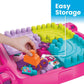 MEGA BLOKS First Builders Build 'n Learn Table Toddler Blocks Set, Pink
