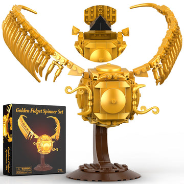 Vziimo Golden Fidget Spinner Building Set, MOC Ideas Magic Golden Ball Model Kit, Creative HP Gift Toys for Teens Adults (371 PCS)
