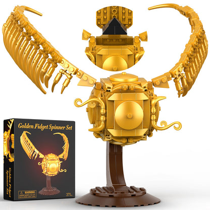 Vziimo Golden Fidget Spinner Building Set, MOC Ideas Magic Golden Ball Model Kit, Creative HP Gift Toys for Teens Adults (371 PCS)