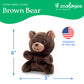 The Petting Zoo Brown Bear Stuffed Animal Plushie, Gifts for Kids, Nuggetz Wildlife Animals, Bear Panda Plush Toy, 6 inches