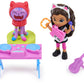 Gabby's Dollhouse 6062027-1 Gabby‘s Dollhouse, Kitty Karaoke Set mit 2 Spielzeugfiguren, 2 Zubehörteilen, Überraschungsbox und Möbelstück