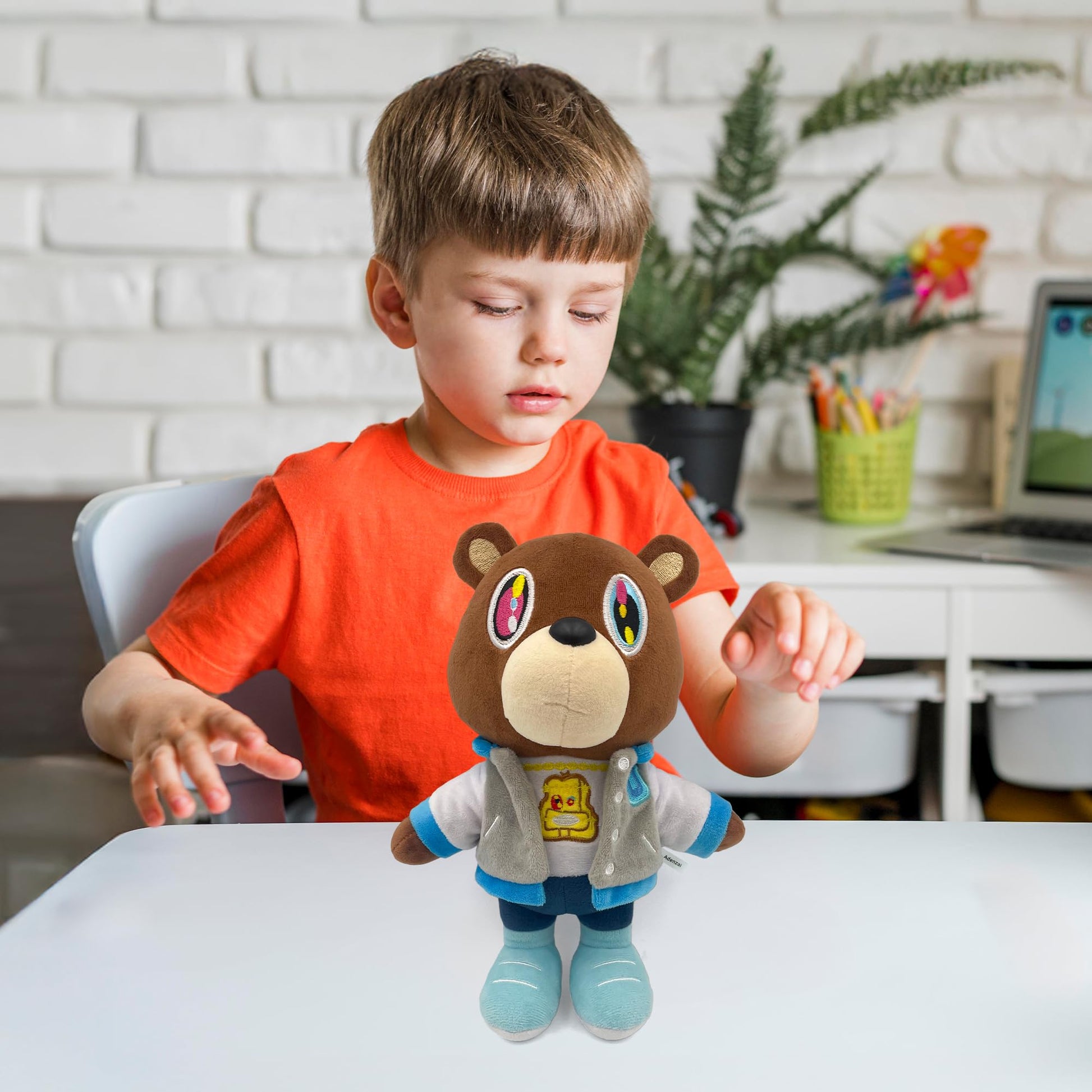 Adenzai Kanye Bear 10 Inch Cute Plush Bear Stuffed Animal Toy Soft and Adorable Gift for Kids, Boys, Girls, Birthdays, Easter, and Graduation