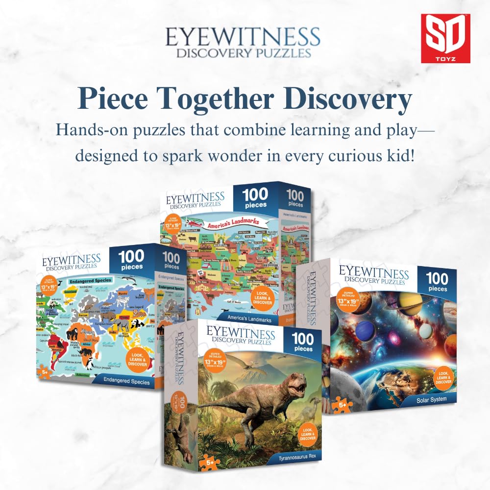 Eyewitness Discovery Puzzle Solar System, 100 Piece Jigsaw for Kids, Educational Learning Toy for Boys & Girls, Children Ages 5+