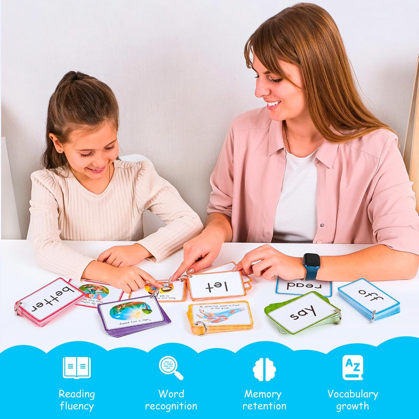 250 Sight Words Flash Cards for Kindergarten with Pictures, Dolch Sight Words Pre-K for Toddlers 3 4 5 6 7 8 Years, High Frequency Words Reading Cards