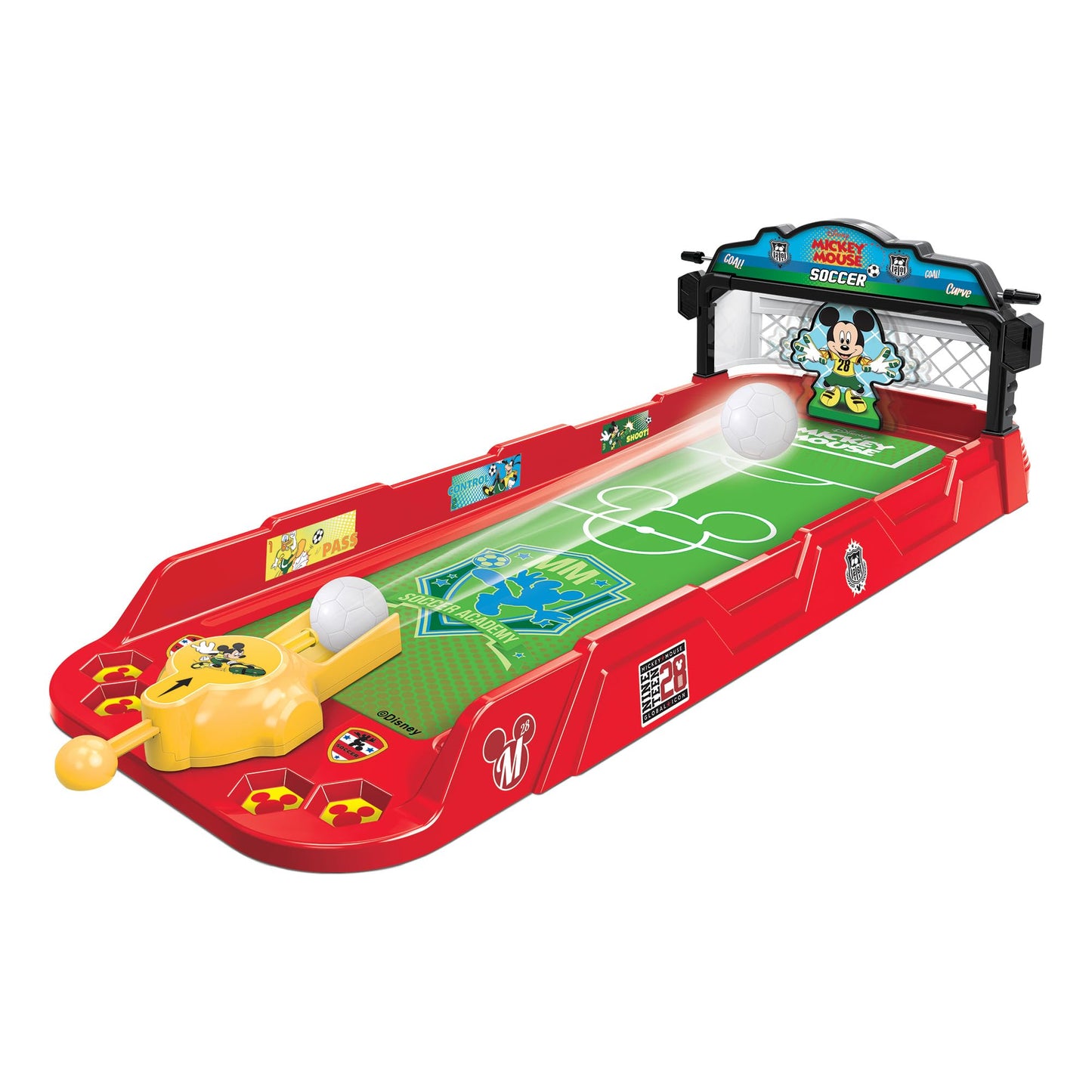 Disney Mickey Mouse Tabletop Soccer Game, Spring Launcher, Pop-Up Goalie