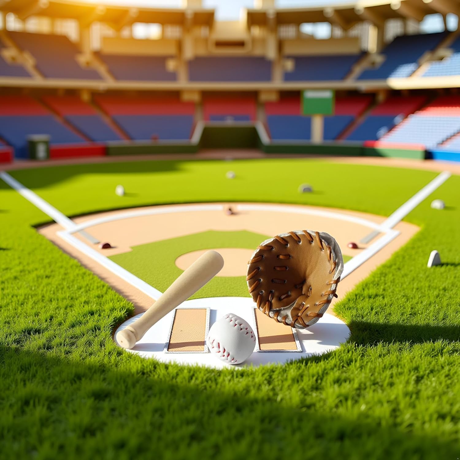 6Pcs/Set Khaki Dollhouse Baseball, 1/12 Scale Miniature Accessories, Wood Miniature Baseball Glove Set for Scene Decor
