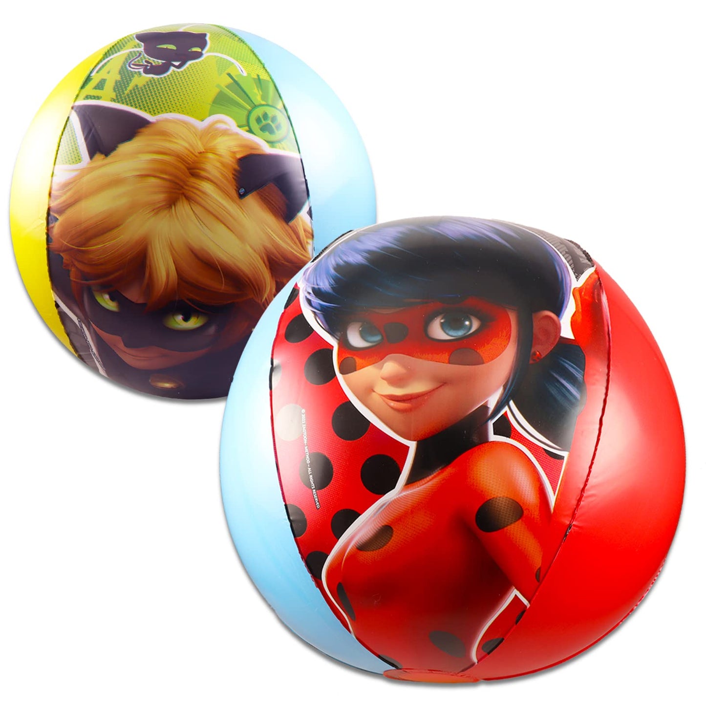 Miraculous Ladybug Pool Toys Set - 5 Pc Miraculous Ladybug Beach Bundle with Beach Ball, Swim Ring, Water Blaster, Stickers and More