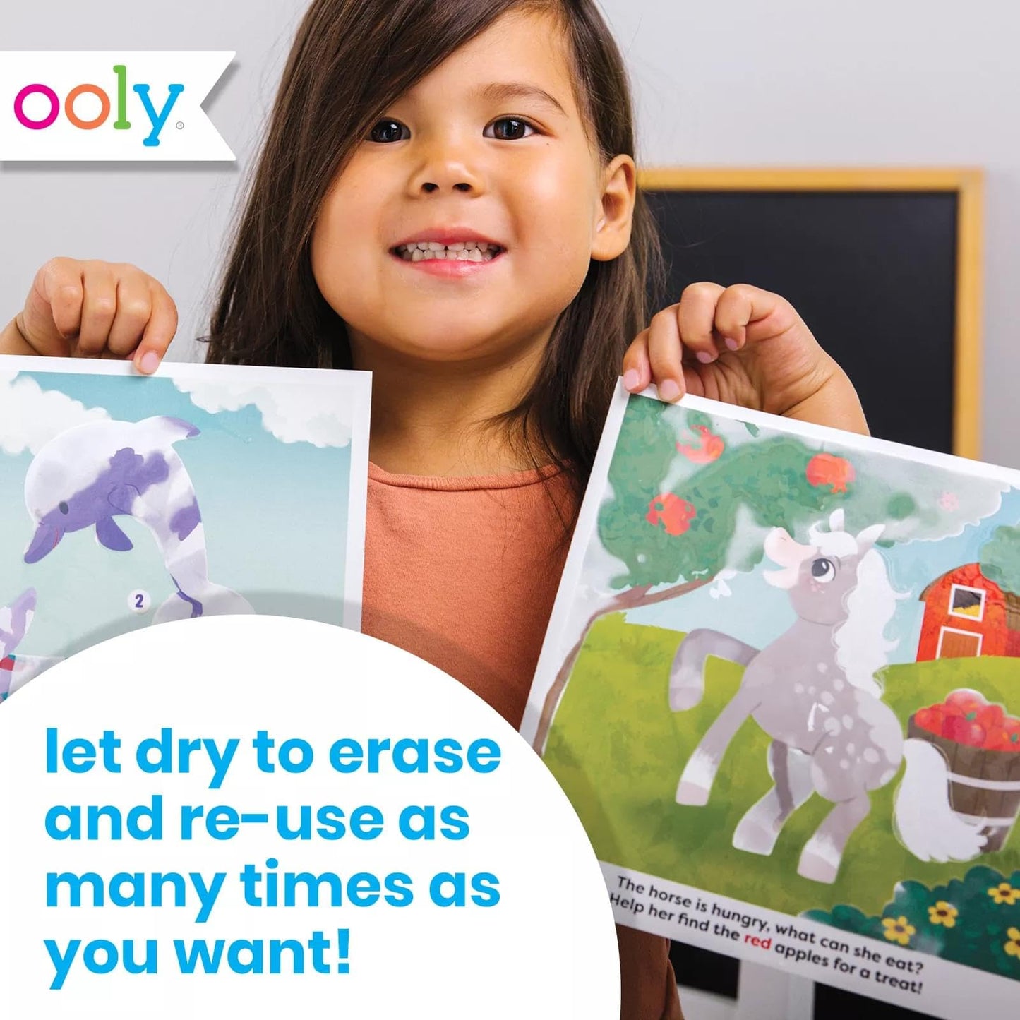 Ooly Water Amaze Mess-Free Travel Activity for Kids - 12 Reusable Reveal Boards & Brush, Paint with Water, Toddler Car & Airplane Craft - On The Farm