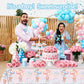 Shalve 2pcs Gender Reveal Tablecloth 137×274 cm Teddy Bear Pattern Table Cover, Boy or Girl Gender Reveal Party Supplies for Baby Shower, Birthday