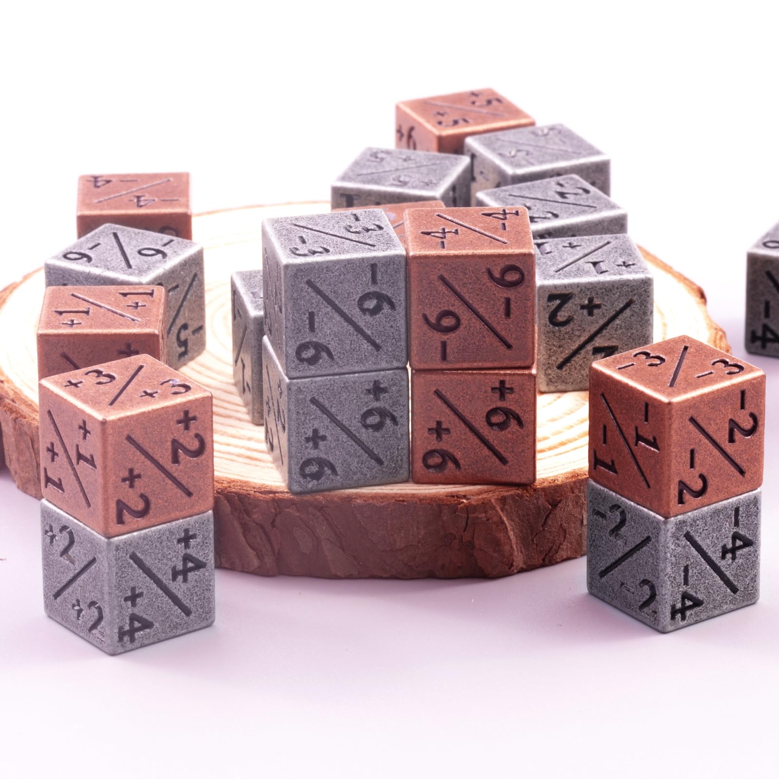 MTG 31 PCS Metal Dice Counter Set with -1/+1 Counter 6-Sided Dice and Mini Role Playing Dice Set for Magic The Gathering, DND, TCG, Tabletop Card Game