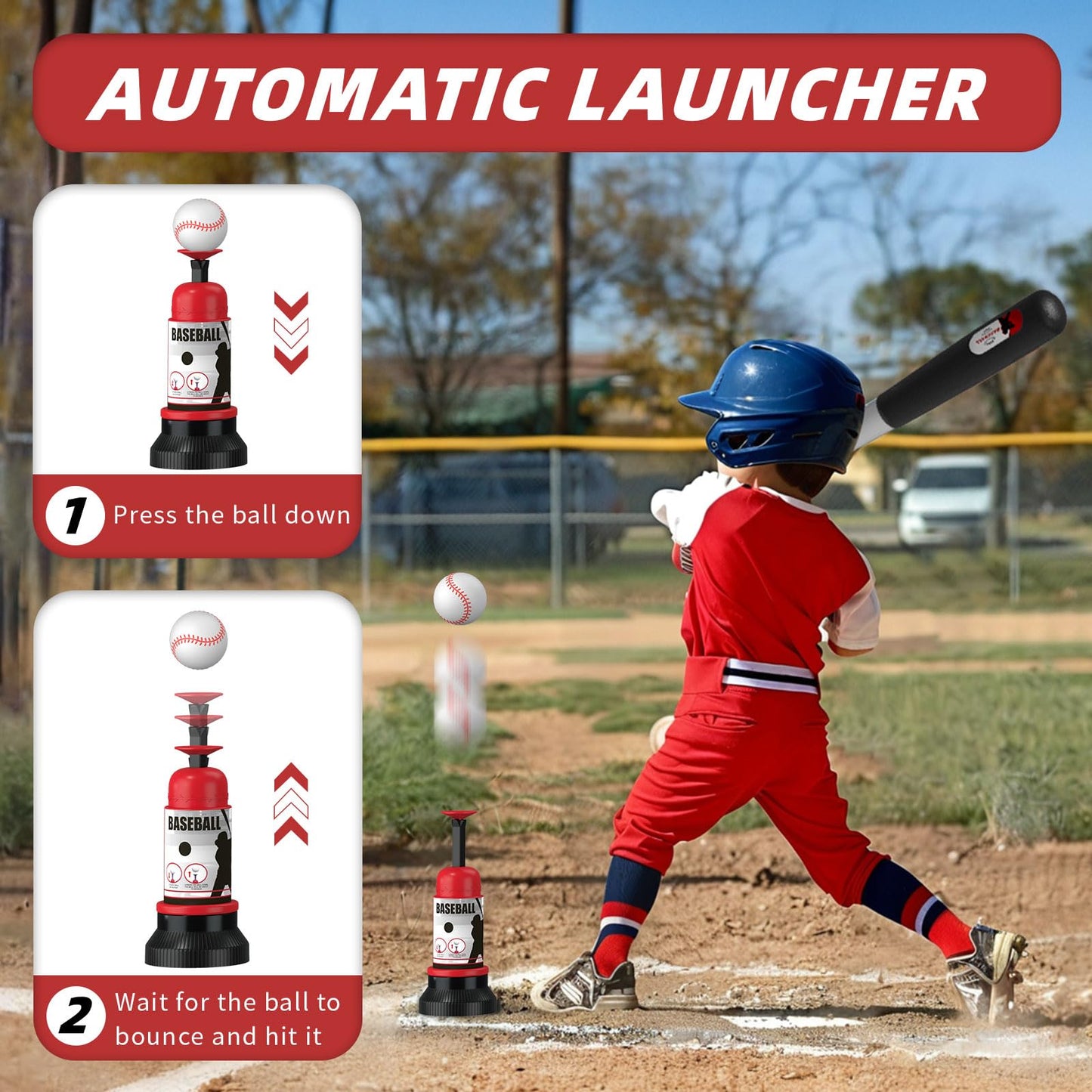 Wee Wonders 3-in-1 T Ball Set for Kids 3-5, Adjustable Height Tee Ball Set