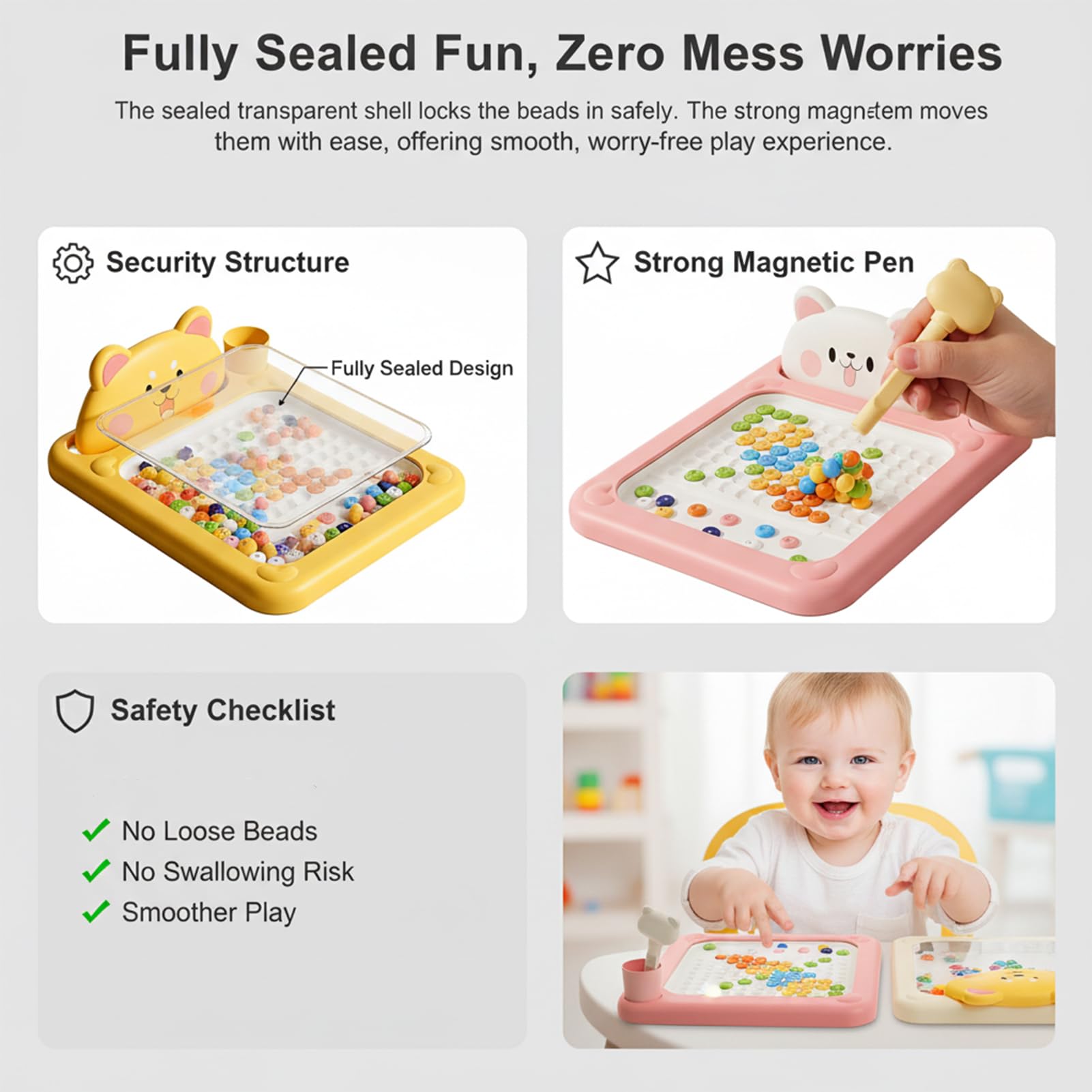 Cartoon Magnetic Drawing Board - Shiba & Bear Dot Art, Magnetic Dot Board Drawing Pad Tablet Magnet Drawings Tablet with Pen Draw Educational Creative