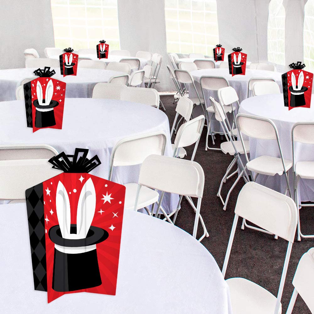 Big Dot of Happiness Ta-Da, Magic Show - Table Decorations - Magical Birthday Party Fold and Flare Centerpieces - 10 Count