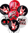 Rock and Roll Party Decoration Balloons 12'' Latex Balloons for Music Theme Party Decorations 1950's Birthday Party Supplies 50s 60s Rock Party Favors