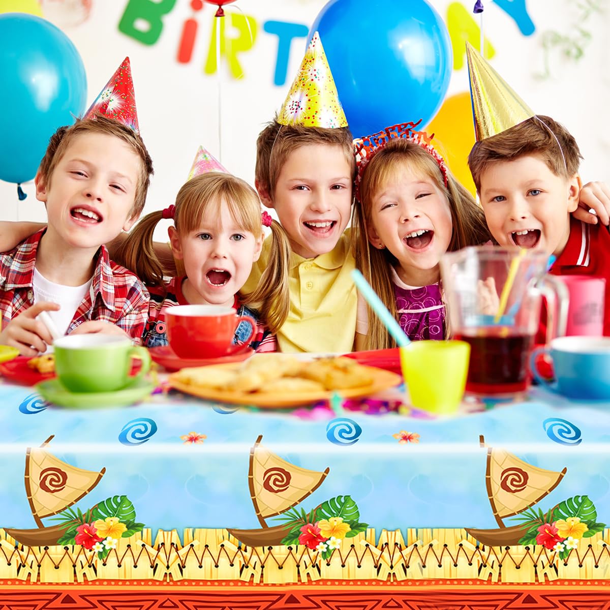 SHONHONG 2pcs Summer Ocean Party Tablecloths,42 * 71inch,Summer Beach Surfing Birthday Decoration Supplies