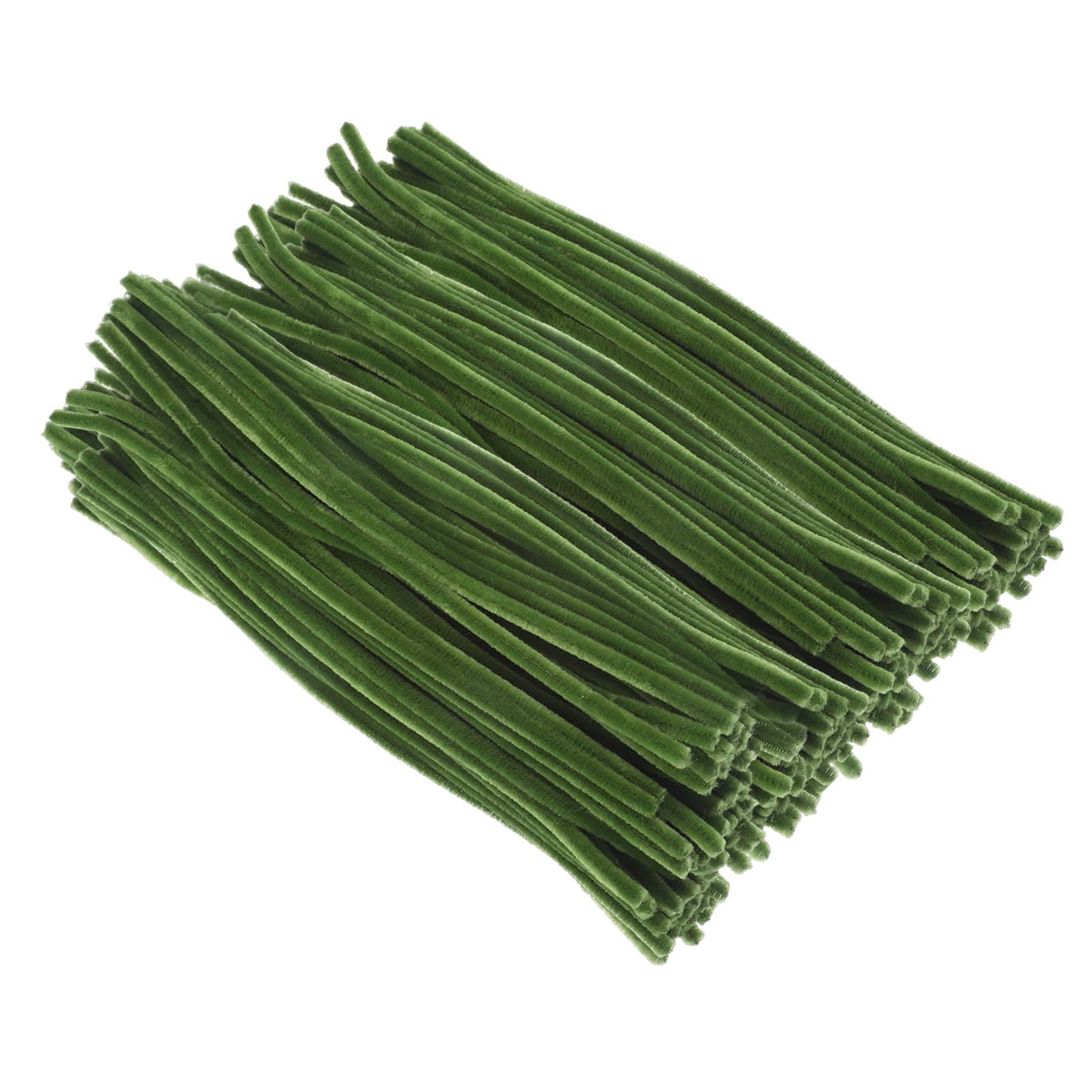 100 Pieces Green Pipe Cleaners, Pastel Pipe Cleaners Craft Supplies Bulk, Fluffy Chenille Stems DIY Handmade Art Project, Creative Crafts for Gift