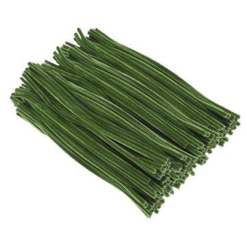 100 Pieces Green Pipe Cleaners, Pastel Pipe Cleaners Craft Supplies Bulk, Fluffy Chenille Stems DIY Handmade Art Project, Creative Crafts for Gift
