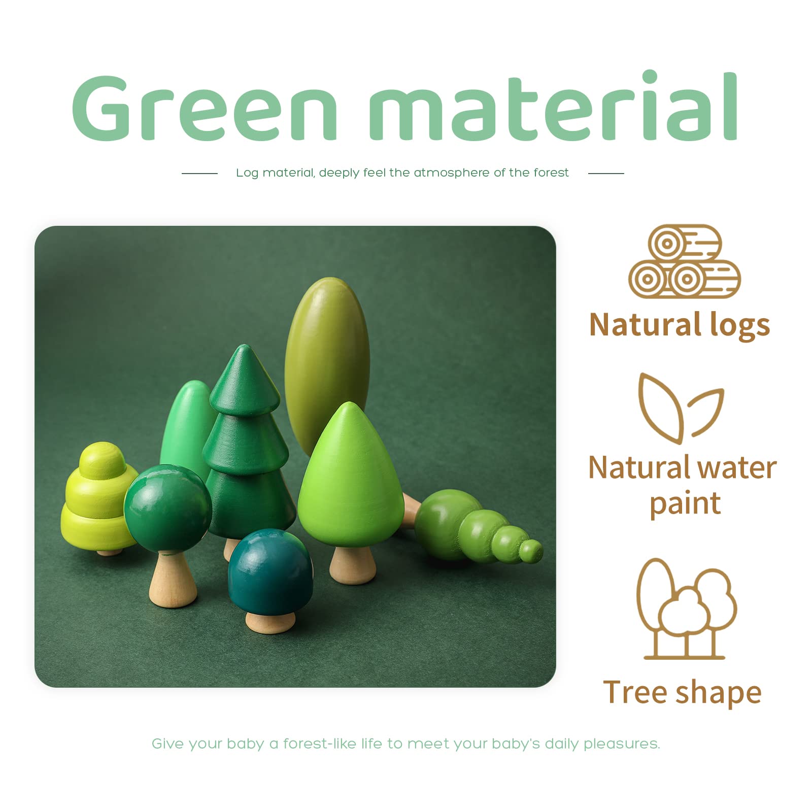 Wooden Tree Toy Pack of 8 Wood Miniature Tree Set Various Sizes Natural Wooden Trees Mini Trees for Home Decor and Crafts Garden Accessories Creative