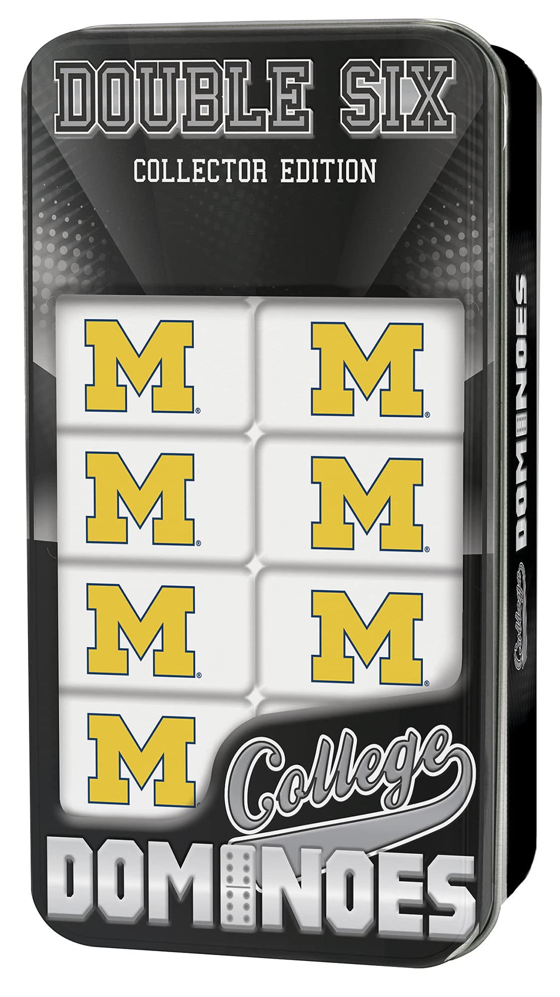 MasterPieces Game Day - NCAA Michigan Wolverines - 28 Piece Team Logo Double Six Domino Set