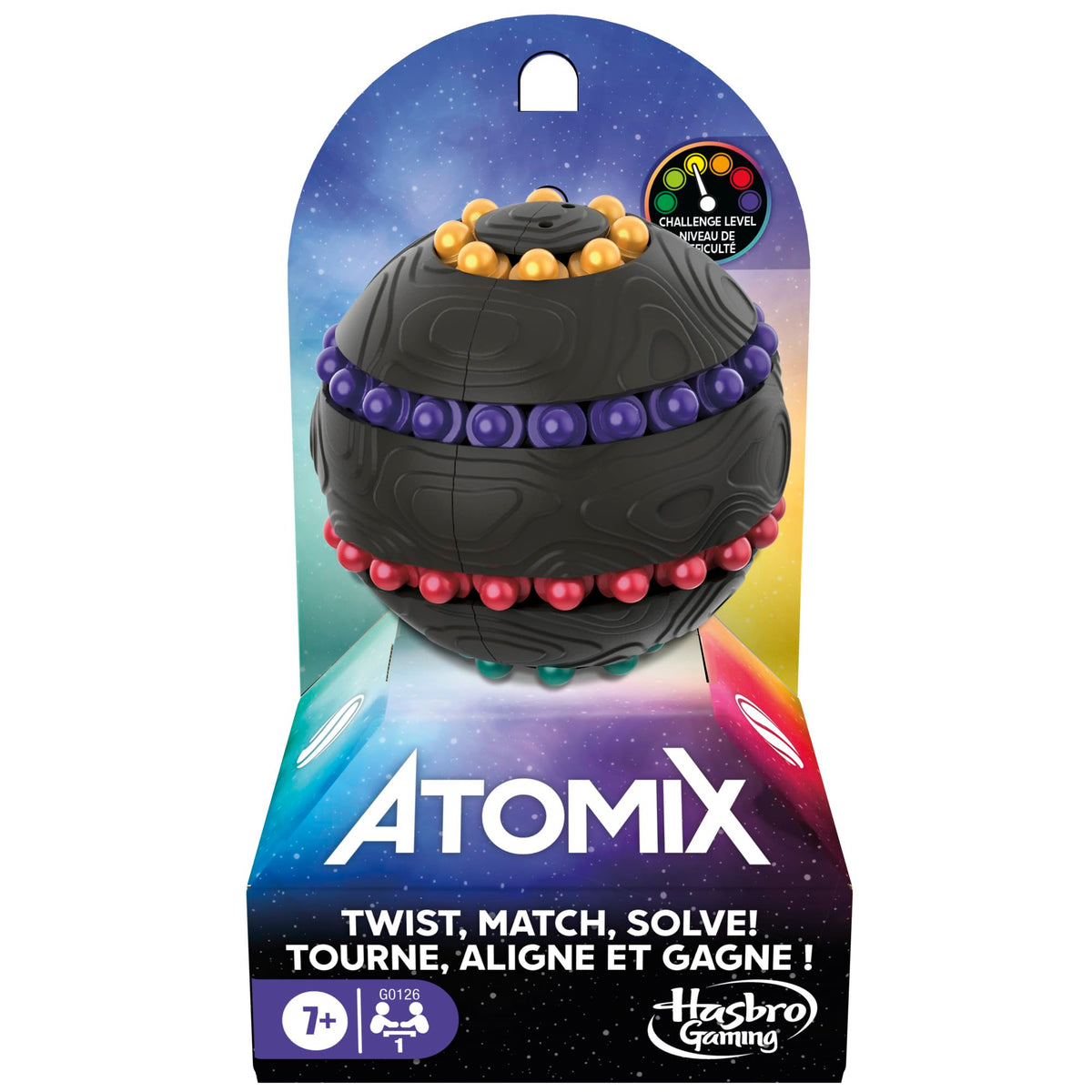 Atomix Game for Kids, Teens, and Adults | Brainteaser Puzzle Sphere Ball and Fidget Toy | Ages 7 and Up | 1 Player | Travel Games (English & French)