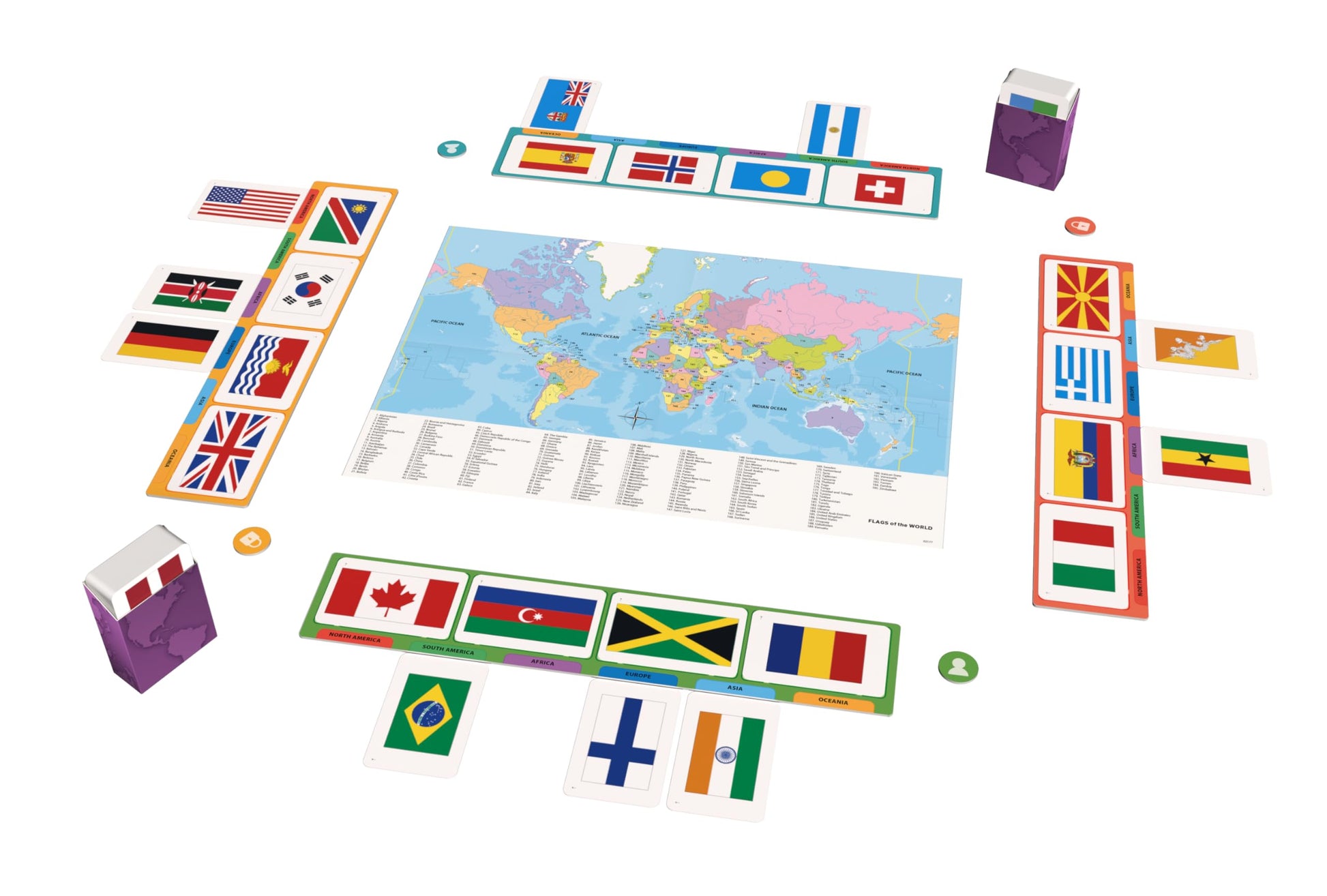 Tactic Flags of The World Family Card Game - Educational & Fun - Play & Learn About Flags, Nations & Geography