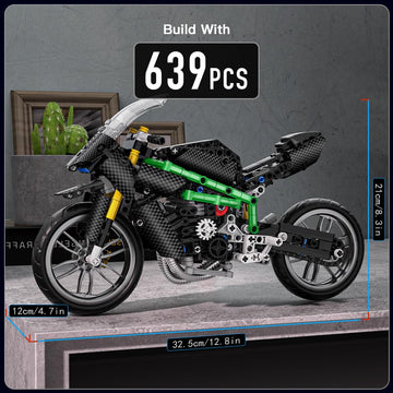Mould King Motorcycle Kit Building Sets, 23002 Bike Model Kit Building Kit, Moto Building Toys for Creative Play and Display, Model Motorcycle Kits