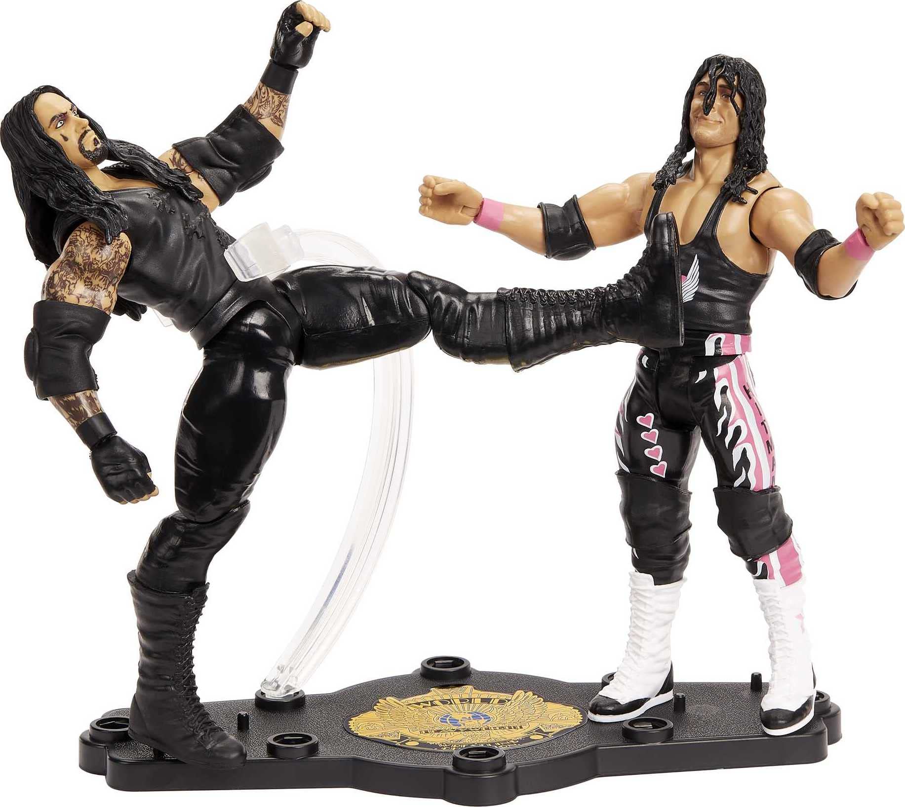 Mattel WWE Bret “Hit Man” Hart vs Undertaker Championship Showdown 2-Pack 6-inch Action Figures Friday Night Smackdown Battle Pack for Ages 6 Years