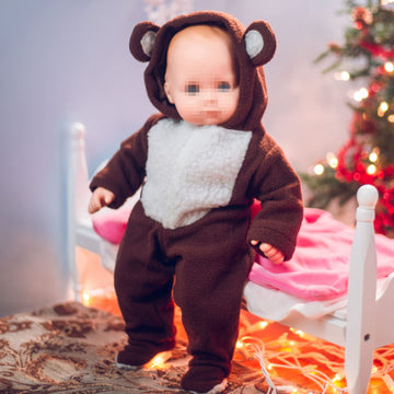 The Queen's Treasures 15 Inch Doll Clothes Designed for Use with Bitty Baby Dolls, Soft Brown and White Teddy Bear Cub Sleeper Pajamas, Compatible
