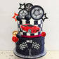 27 PCS Racing Wheel Cake Topper Tyre Cake Decorations for Racing Theme Race Car Birthday Supplies (01)