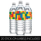 Building Blocks Birthday Party Water Bottle Labels - 20 Stickers