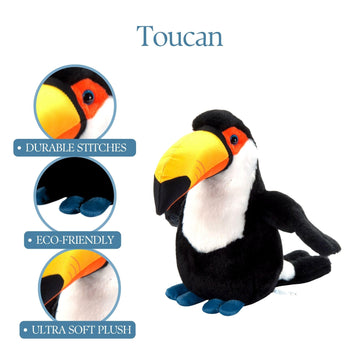 The Petting Zoo Toucan Stuffed Animal Plushie, Gifts for Kids, Wild Onez Wildlife Animals, Bird Plush Toy, 12 inches