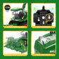 Uarzt Remote Control Combine Harvester Tractor Toy, 1/24 Scale RC Harvester Toys for Kids with 2 Grian Heads/2 Rechargeable Batteries/Light, Farm Toys