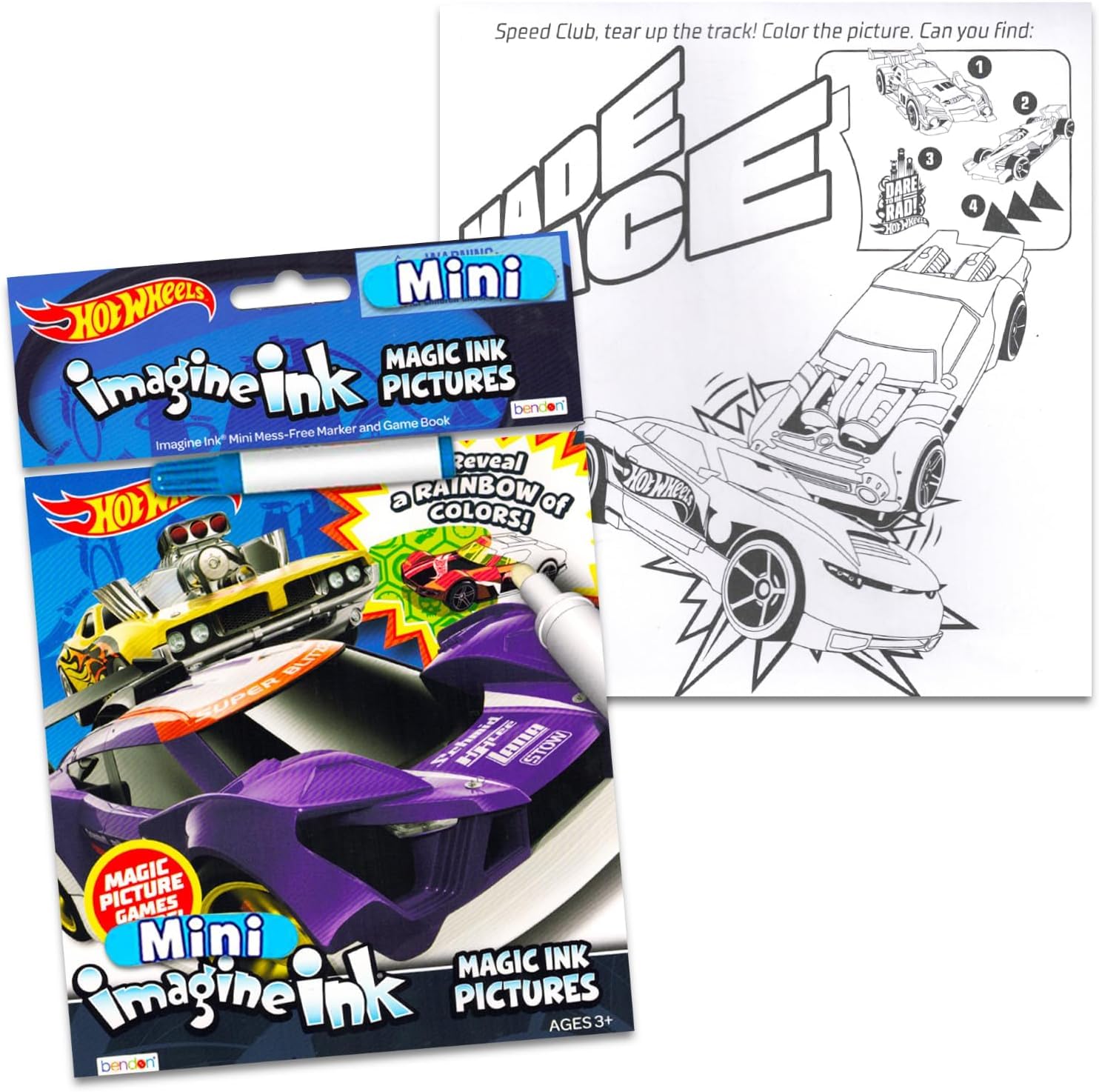 Racecar Magic Ink Coloring Book Set for Boys - Bundle with 6 Imagine Ink Books for Boys Kids Toddlers Featuring Hot Wheels and Monster Jam with