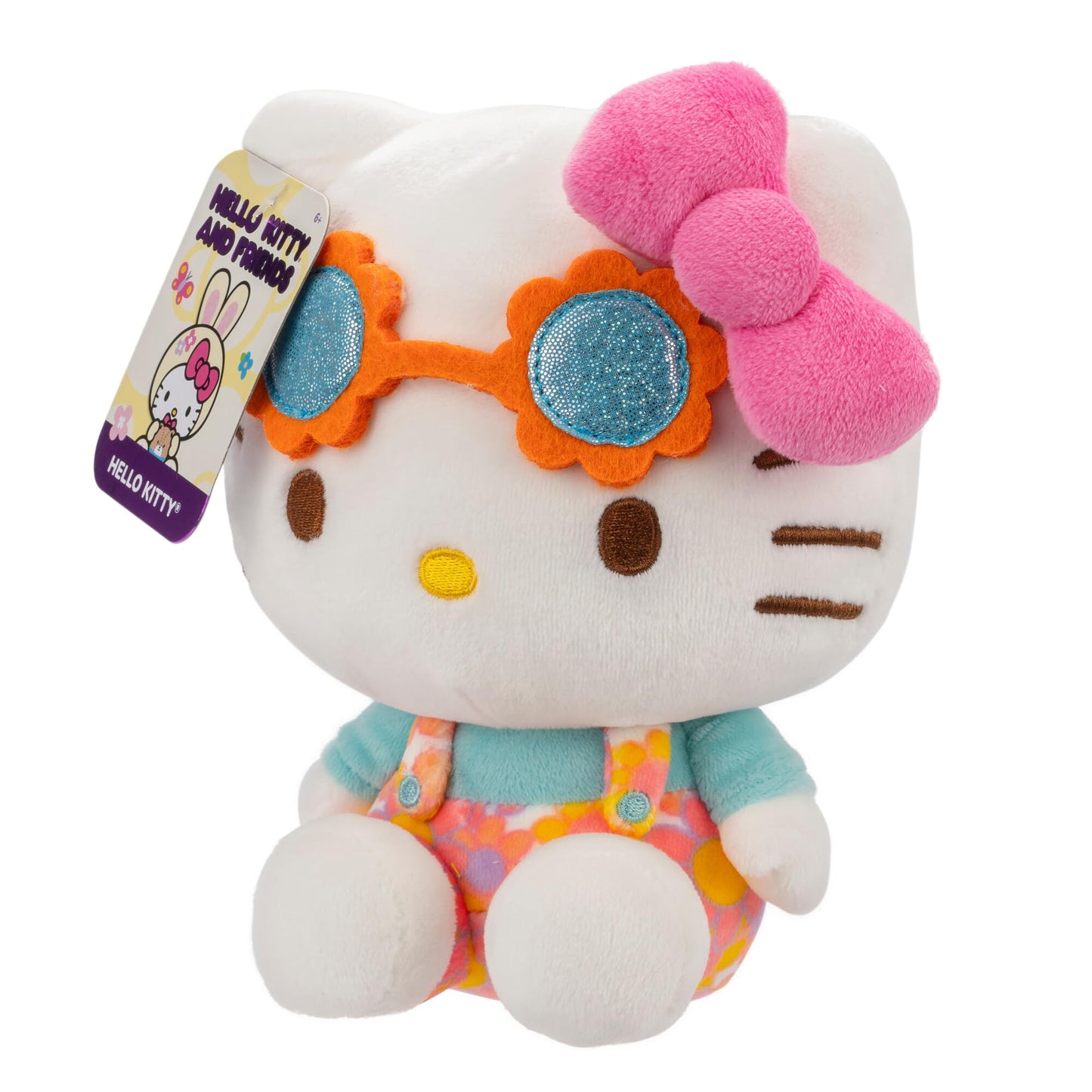 Hello Kitty and Friends 8" Plush w/Flower Overalls & Sunglasses - Limited Edition Officially Licensed Sanrio - Soft Doll Stuffed Toy Figure - Gift