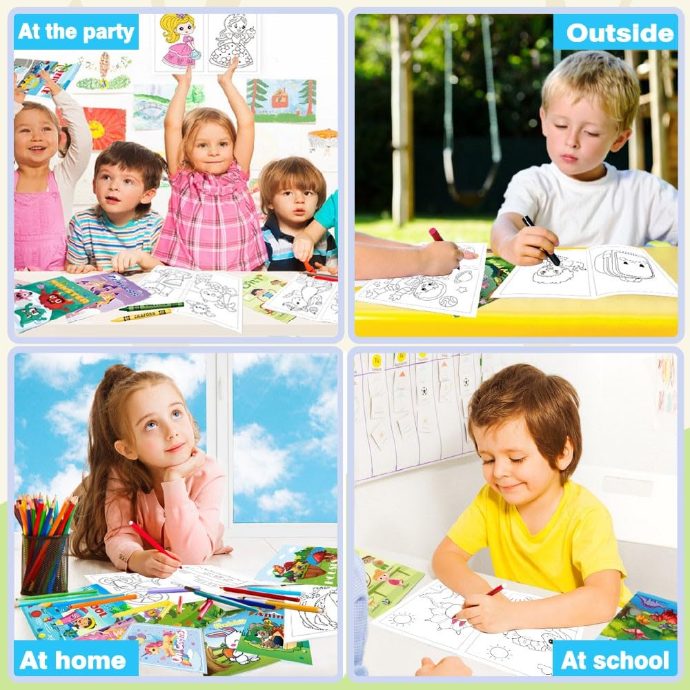 Aannanl 24 Mini Coloring Books Suitable for Kids Ages 2-4 and 4-8,Small Party Gifts,Bulk Birthday Gifts,Gift Bag fillers Include
