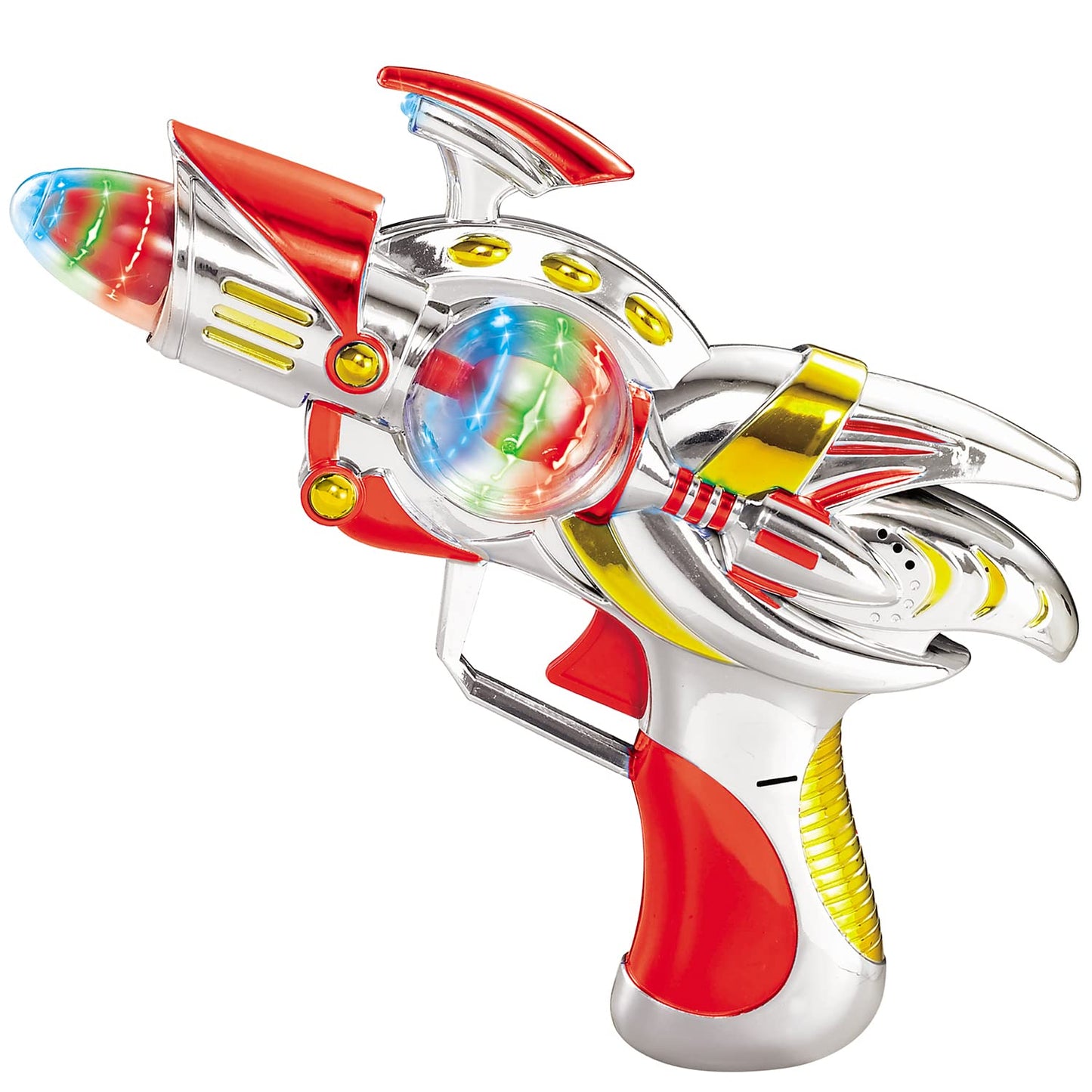 ArtCreativity Red Super Spinning Space Blaster Gun with Flashing LEDs and Sound Effects, Cool Futuristic Toy Gun with Batteries Included, Great Gift