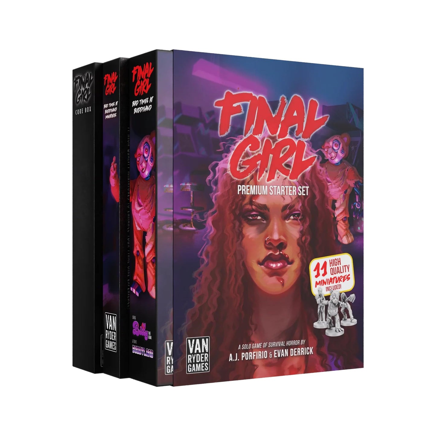 Van Ryder Games - Horror Board Game - Final Girl Starter Set - Bad Times at Buddyland - Core Box, Feature Film & Miniatures - Solo or Cooperative Play