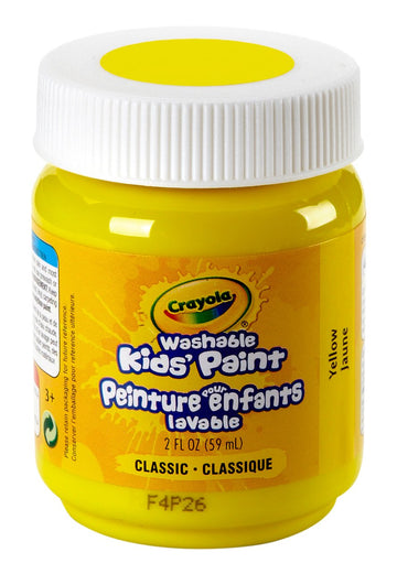 Crayola Washable Kids Paint, 2 oz, Yellow