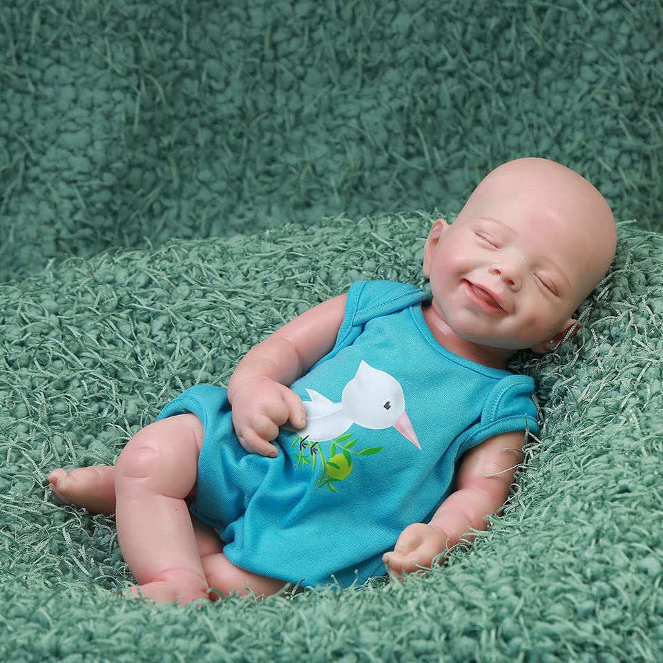 DangTpor 16" Realistic Newborn Silicone Baby Doll - 4.4 Lbs, 3D Painted Skin, Visible Veins, Weighted Sleeping Girl