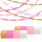 Pink Streamers Party Decorations, 8 Rolls 656ft Pink and Gold Crepe Paper Streamers for Wedding, Bridal Shower, Baby Shower, Birthday, Valentines Day