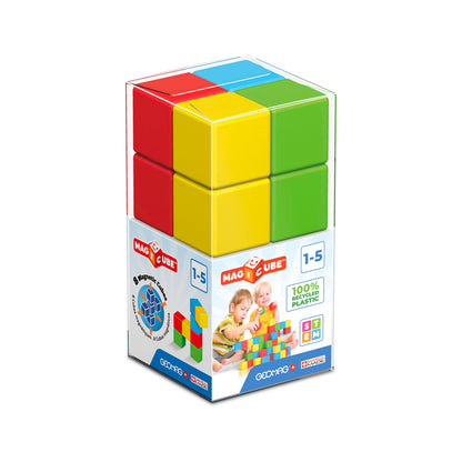 Geomag Magicube 8pcs Magnetic Blocks - Magnetic Building Blocks for Toddlers 1-3, Montessori Toys for 1+ Year Old, Autism Sensory Product, Magnets