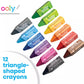 Ooly Jumbo Triangle Crayons for Toddlers Set of 12, Non-Toxic Triangle Shaped Easy to Hold Crayons for Toddler, No Rolling Crayon, Gifts for Kids