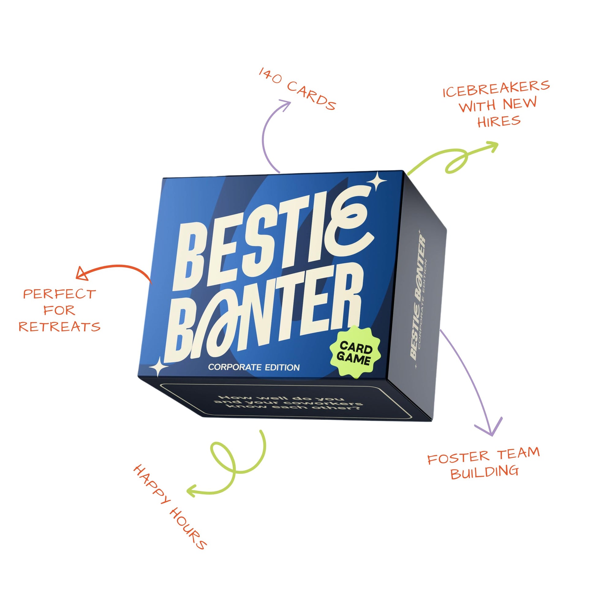 Bestie Banter Corporate Edition Card Game | 140 Cards | Adults, Coworkers, Colleagues | Laughter, Connections, New Friends | Team Building, Happy