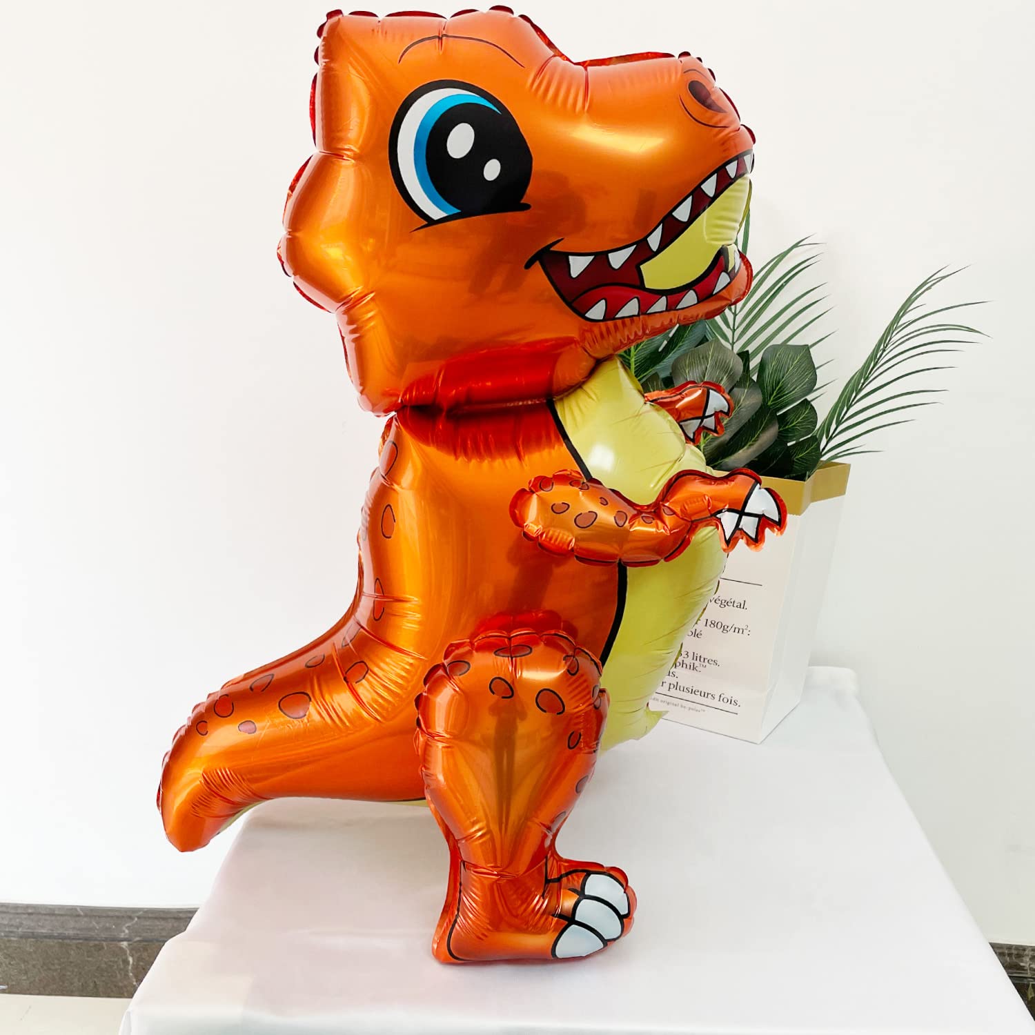 Giant 3D Dinosaur Balloon for Birthday Party Decorations, Cute Self Standing Dino Balloons, Aluminium Foil Balloons for Birthday Party Supplies Decor