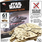 IncrediBuilds Star Wars Millennium Falcon 3D Wood Puzzle No Glue Needed (61 Pcs) Build & Paint 3-D Movie Model Figure Kit Replica Toy - Officially